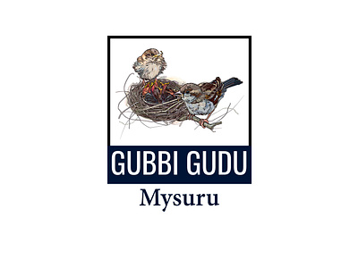 A Logo for GUBBI GUDU (Sparrow Nest) branding design flat illustration illustrator logo logo 2d logo a day vector vector art