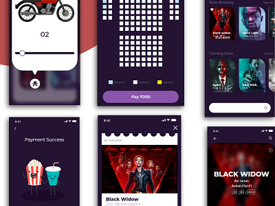 Movie Booking App branding design identity illustration illustrator ui ui ux uidesign uiux ux ux design uxdesign uxui website