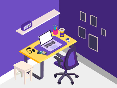 Office design flat illustration vector website