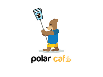 polar Cafe branding cafe cafe branding cafe logo cafe menu design flat illustration logo logo 2d logo a day vector