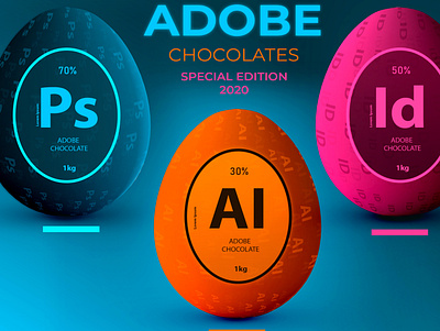 Adobe Chocolate Easter egg adobe adobephotoshop ai chocolates design easter egg egg flat illustration illustrator photoshop photoshop art psd vector