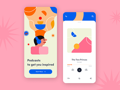 Podcast Streaming - Mobile app concept