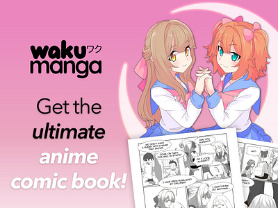 Ad Design WakuManga ads ads design anime anime ad manga manga design