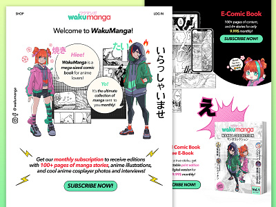 Anime website UI anime cute manga ui ux webdesign website