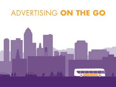 Media Kit Cover for Transit System advertising bus bus system des moines downtown downtown des moines downtown skyline media kit silhouette skyline transit vector illustration
