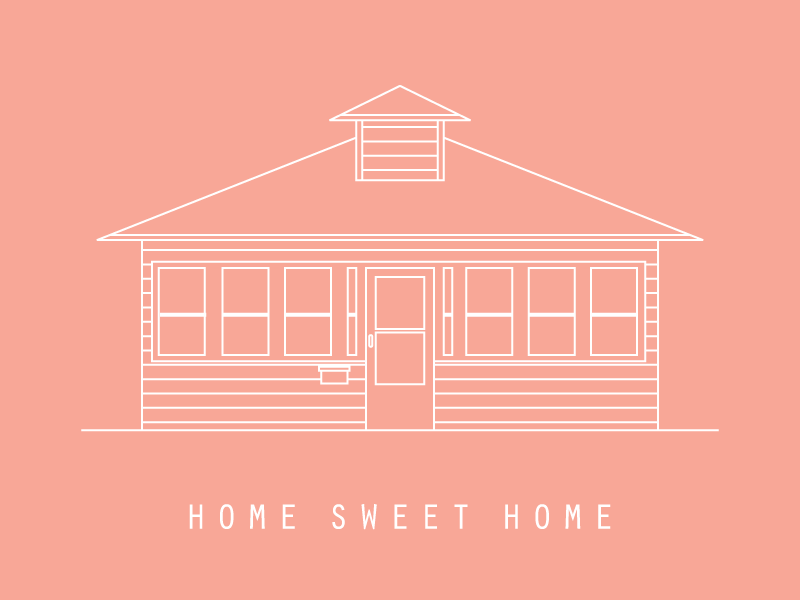 Bungalow building home home sweet home house illustration line art vector