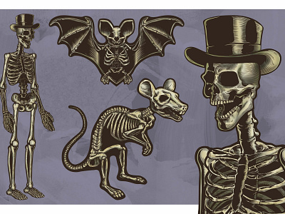 Halloween Hanging Jointed Figures for Dollar Tree bat bones cat characters concept design frankenstein fun ghost halloween illustration rat skeleton spider vector wings witch