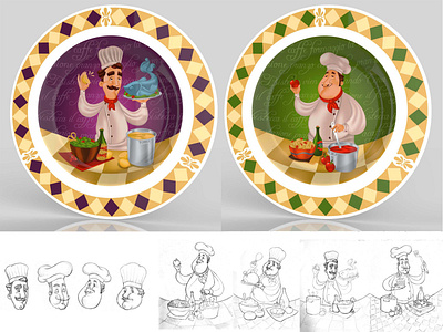 These happy little Chefs were made for Regent adobe ilustrator chef hat chefs drinks food illustraion kitchen sketch wine