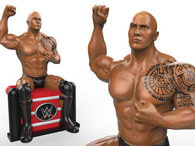 Solar Motion WWE Figures 3d characters concept design figure sculpting the rock wwe zbrush