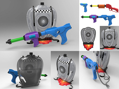 Dollar Tree Squirt Guns 3d adobe backpack gun illustrator jetpack keyshot maya render sketch squirt gun summer water weapons zbrush