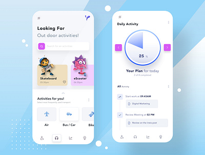 Student Activity FREE UI Kit - Mobile applications 2020 trend 2d 3d activity feed app design design dribbble flat ui icon icons illustration logo menu mobile app onboarding report typography ui userexperiencedesign ux