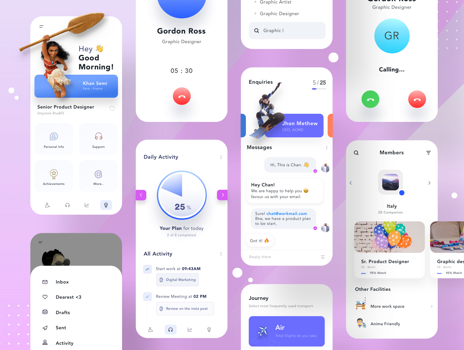 Activities & Schedule Meeting 📞 UI Kit - Work From Home 💌 2d calling app chat app design dribbble event app google design icon illustration invite ios7 meeting menu bar mobile ui slide tourism app typography ui vector zoom