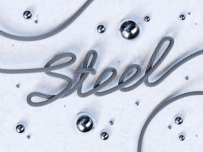 Steel works 3d 3d art 3d artist advertising art artwork blender concept design detailed material material design script script font shiny steel texture