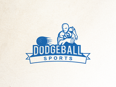 Dodgeball sports logo american style blue debut dodgeball logo one color logo sports logo