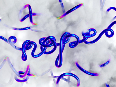 nope 3d blender blue cloud colorful loop no nope typographi typography