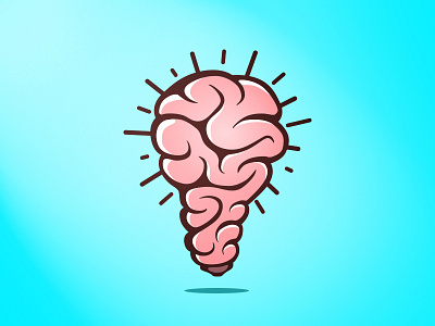 BrainBulb brain cartoon lightbulb logo