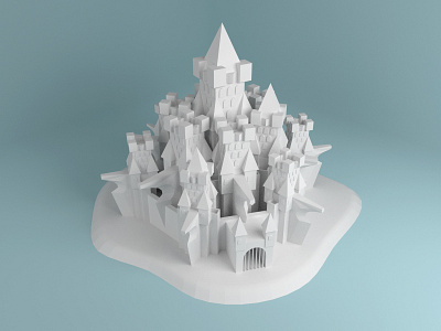 3D Castle Sketch 3d blender cartoon castle game no texture quick simple sketch