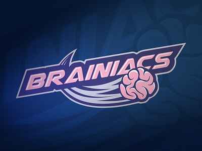 Brainiacs foosball team logo 3d blender brain branding logo mockup sport