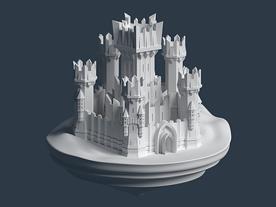 3D Castle Sketch #2 completed 3d blender cartoon castle game no texture quick simple sketch