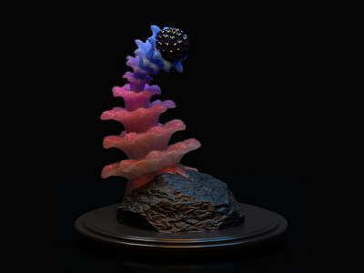 Alien plant parasite 3d alien colorful concept extraterestrial plant vibrant