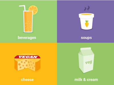 liquids & non-dairy app flat flatdesign non-dairy vegan veginning
