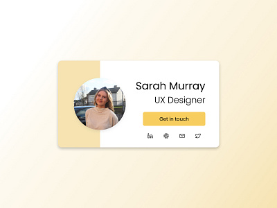 Contact card 👋 cardcomponent colour designer digitalart figma minimal portfolio shiftnudge skillbuilding ui uidesign uiuxdesign yellow