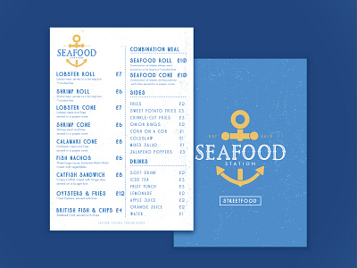 Seafood Station Menu brand identity branding food food illustration graphic design illustration logo menu restaurant seafood streetfood