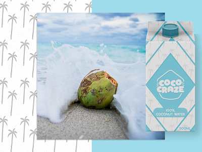 Coco Craze Packaging abstract beverage beverage packaging brand identity branding coconut concept design drink graphic design health illustration label logo logomark minimal packaging pattern