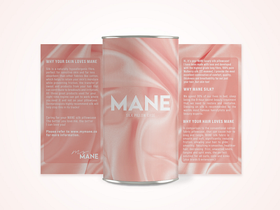 Mane Silk Pillowcase Packaging brand identity branding cosmetic packaging elegant graphic design hair care label design packaging