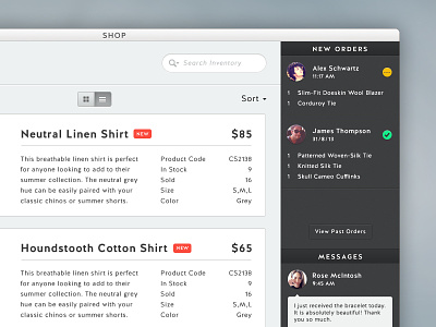 Online Shop-Manager App app design ios mac manager online order osx shop ui