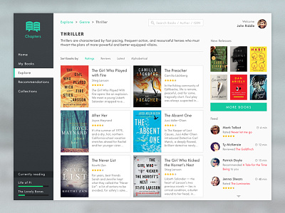 Chapters for book lovers app books browse design feed ios minimal osx reading social ui