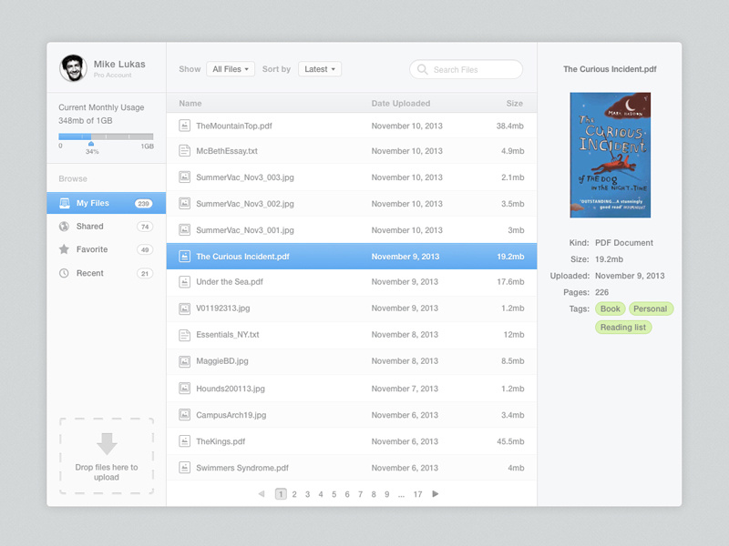 Skybox app ui mac osx minimal clean dropbox drive upload