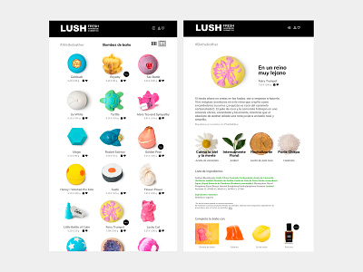 Product Selection Lush amsterdam design mobile ui ux