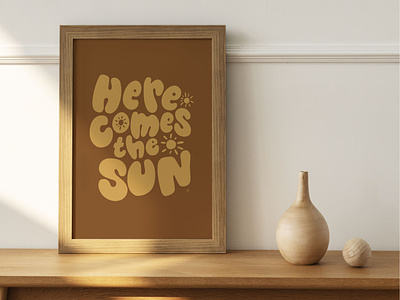 Here Comes the Sun Custom Lettering illustration typography