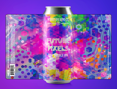 Future Pixels 3d beer beer can beer label branding brewery design future graphic design illustration illustrator ipa labeldesign minneapolis mockup packagingdesign pixels typography vector