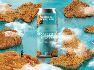 Forbidden Island beer beer label branding design fried chicken graphic design illustration ipa island minneapolis photo manipulation photoshop