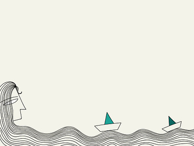 The Ocean creative illustration illustrator line art minimal art