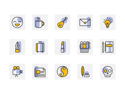 Icons for genres of writing icon design icon set iconography icons illustrator line icons