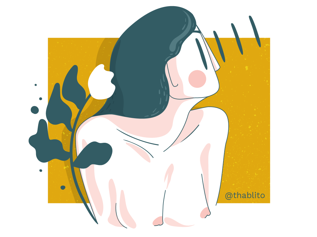 Nude color girl illustration