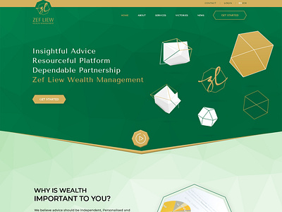 Zee Liew Wealth Management web page design branding business consulting creativity landingpage minimul modern design modern designer outsourcing services polygon art polygons seasoned design sleekdesign slider slideshow social media design wealth management webdesign