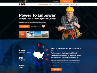 Akon Home page branding agency branding concept construction construction company construction website consultant creativity landingpage modern design naturalistic simple sleekdesign solar solar energy solar panels solar system solarpanel webdesign webpagedesign website design