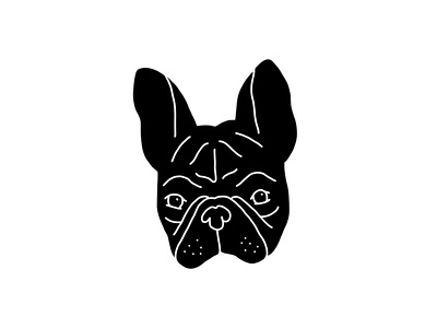 Angus black white dog french bulldog frenchie illustration illustration art minimalism sticker design