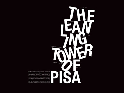 Typographic arrangement black tower typographic white