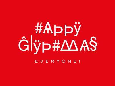 Glyphs can be festives too! christmas creative glyphs red simple typography white