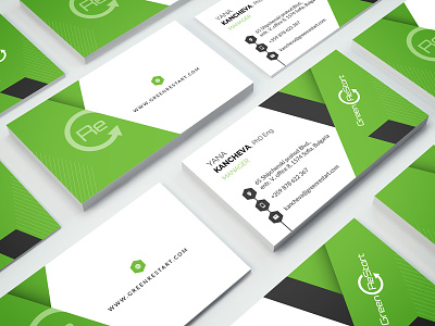 Green REstart - BC brand business card business card design corporate design design graphic design print design