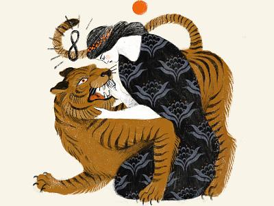 Strength beast calm delicate pattern strength strong tarot tiger woman