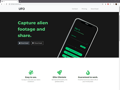 UFO Alien Hunting Web Design