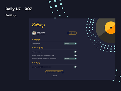 Daily UI - 007 / Settings