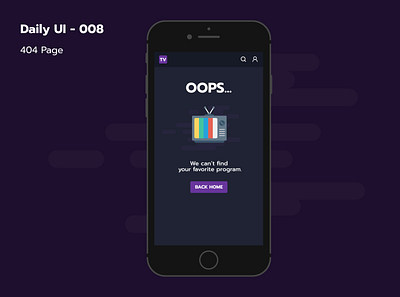 Daily UI - 008 / 404 Page 404 daily ui dailyui008 dayliui error404 ui design ui008
