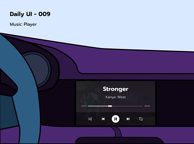Daily UI - 009 / Music Player car car layer car music daily 100 challenge daily ui dailyui009 dailyuichallenge dayliui ui design